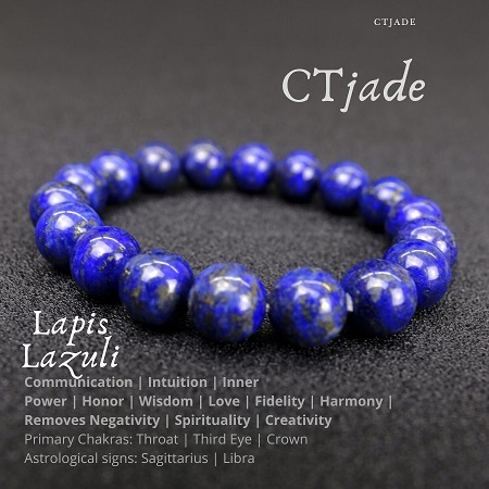 2003215 Trang Sức Phong Thủy Hộ Mệnh Bình An CTjade - Vòng Tay Đá Lapis Lazuli Thiên Nhiên